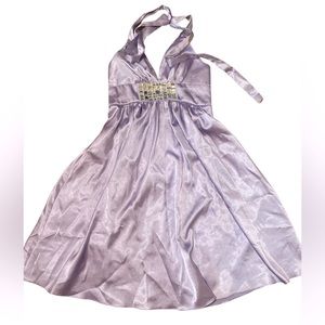 Short Formal Lavender Dress With Back Out